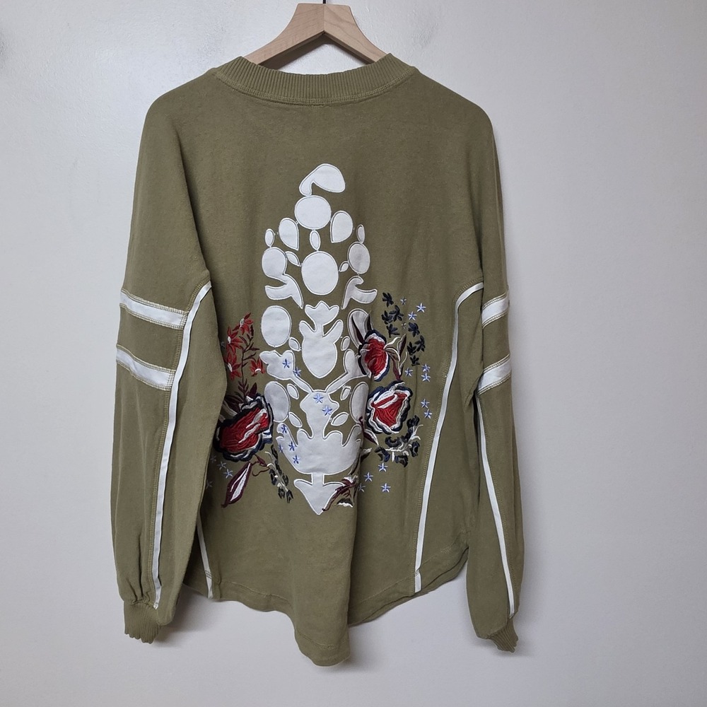 Free People FP Movement Rugby Ready Logo Embroidered Sage Stone Color Sz S NWT - Picture 6 of 11